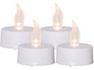 Luce da tè a LED 4-set Paulo - Indoor, Weiss, 4cm Höhe, Timerfunktion