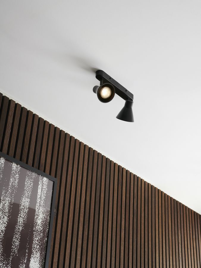 Eik, 2-Spot, Mat Schwarz - GU10, IP20, max.2X35W