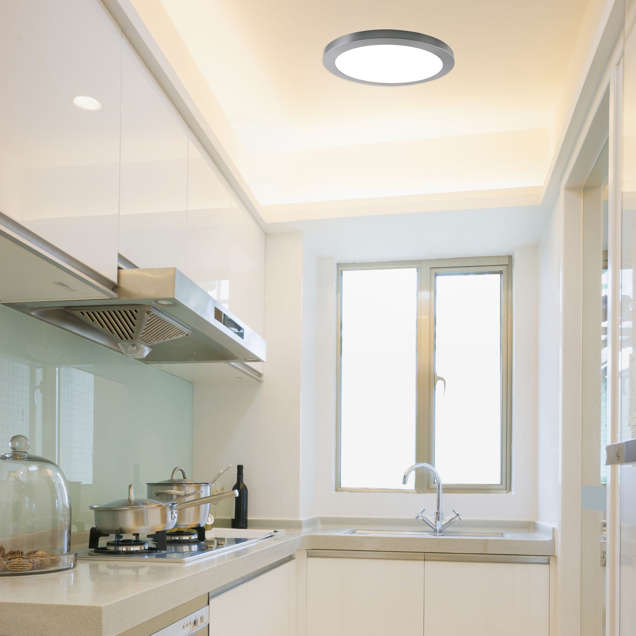 LED Deckenleuchte BONUS 33M - 24W, 2565lm, 3000/4000/6500K, IP20, CRI 80, weiss, nicht dimmbar, inkl. Alu-Ring, D=330mm, H=19mm