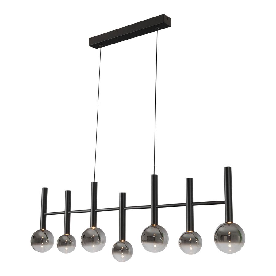 7er LED Pendelleuchte  SINGAPUR  L: 98cm schwarz - IP20, LED-Modul, Schwarz
