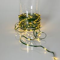 Lichterkette Dew Drop Micro - IP44, Warmweiss, Grün