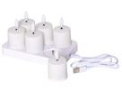 LED Kerze 6 Pack Flamme Charge - Indoor, Weiss, 8.50 cm Höhe, Timerfunktion