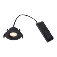 LED Einbaudownlight ALIKI - 8W, 560lm, 2700K, IP44, CRI 90, schwarz, dimmbar, D=96mm, H=45mm, BL=83mm