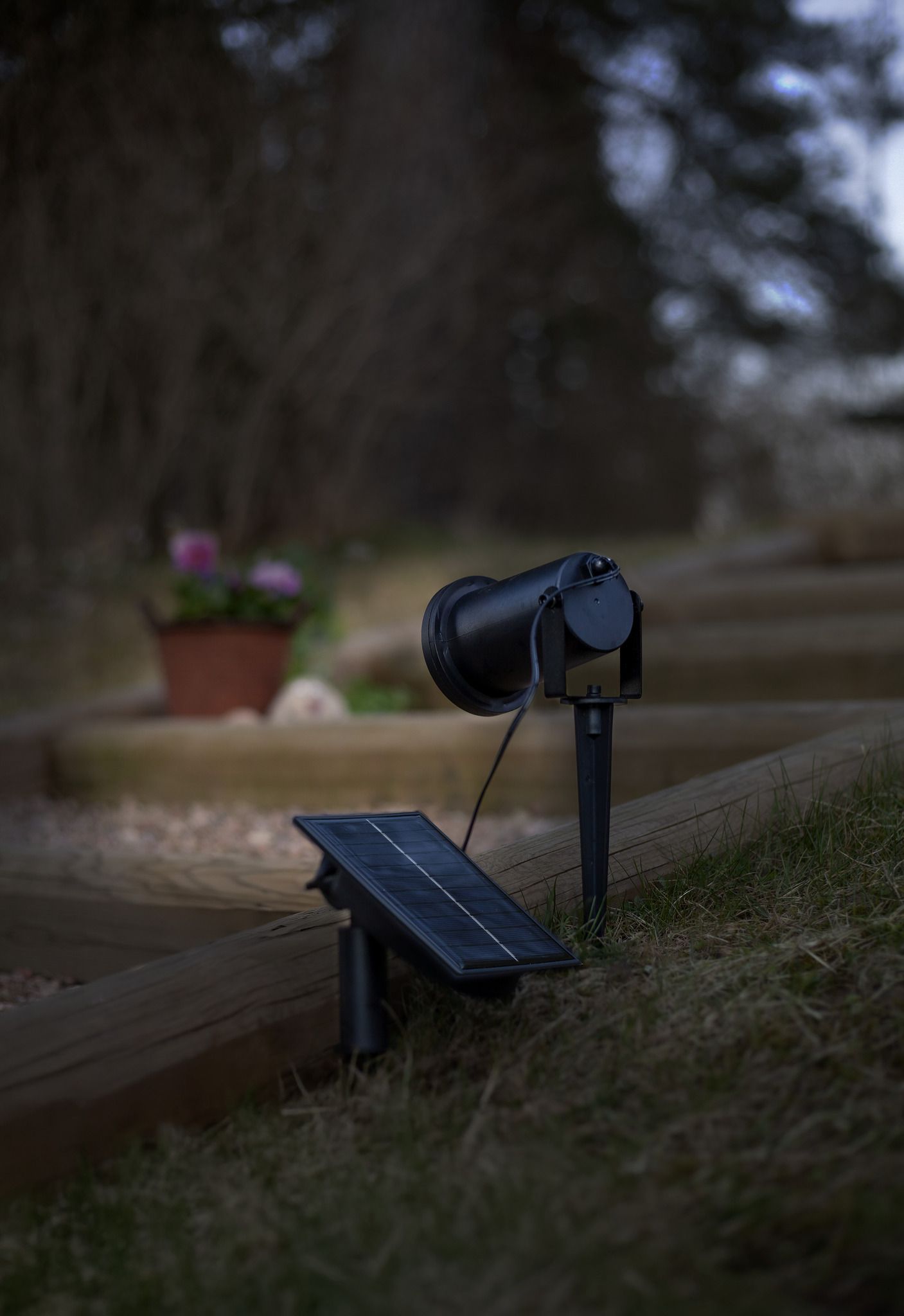 Solar Spotlight Powerspot - Indoor, Outdoor, Warmweiss, Schwarz