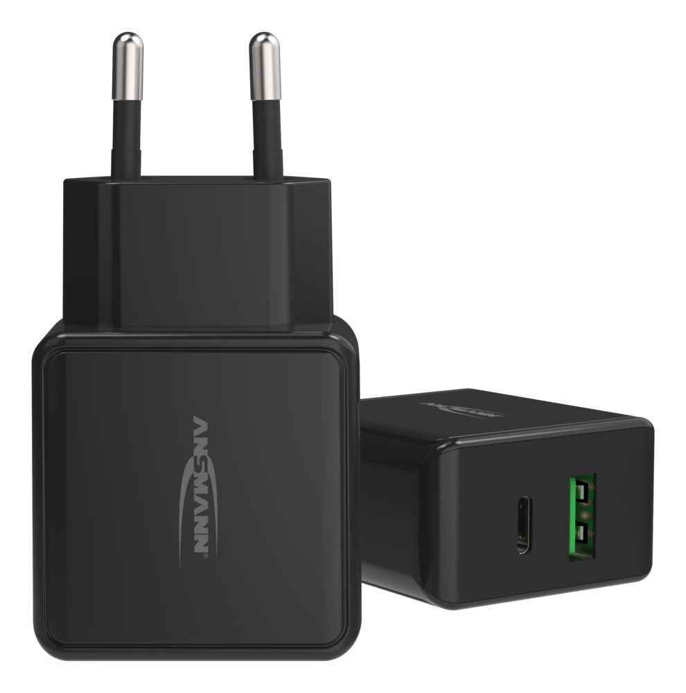 USB-Ladegerät Home Charger HC218PD schwarz / 3 A / 20 W / 2 Port - Home Charger HC218PD schwarz