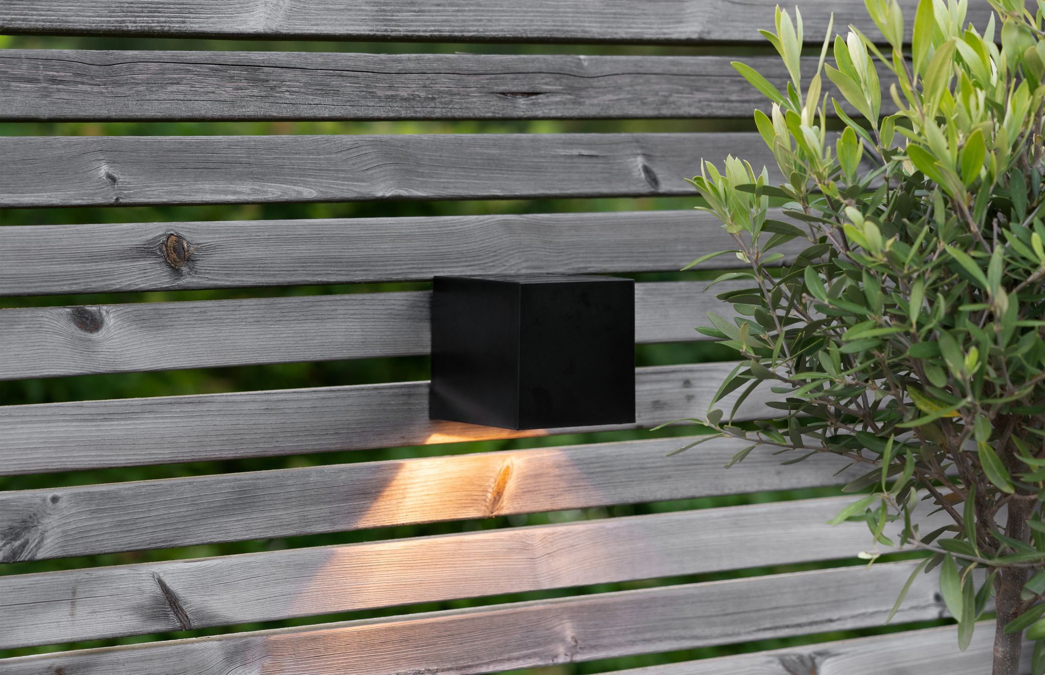 Solar Wand Laterne Wally Cube - Schwarz, Lichtfarbe Warmweiss