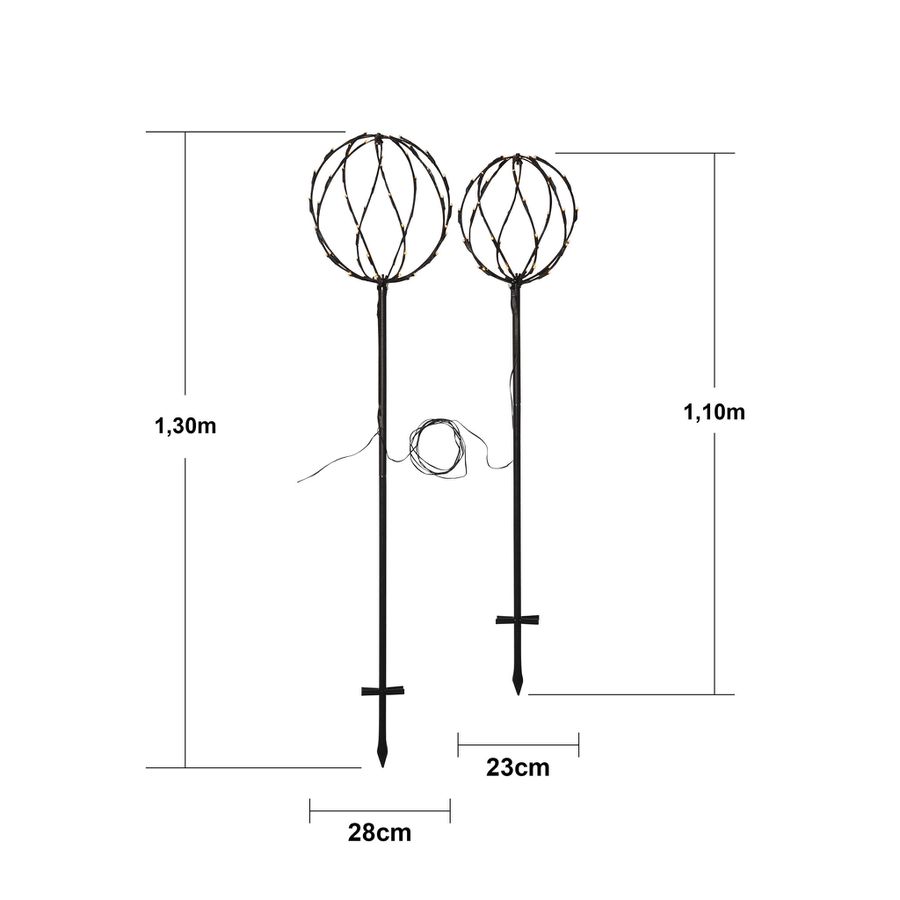 Outdoor Decoration Sphere - IP44, Warmweiss, 96 LED's