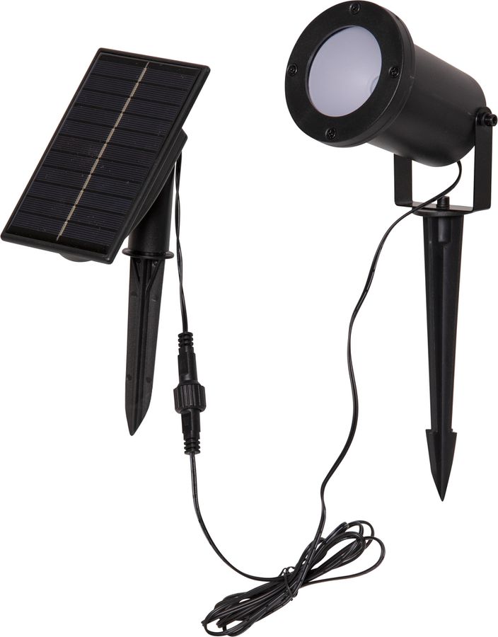 Solar Spotlight Powerspot - Indoor, Outdoor, Warmweiss, Schwarz