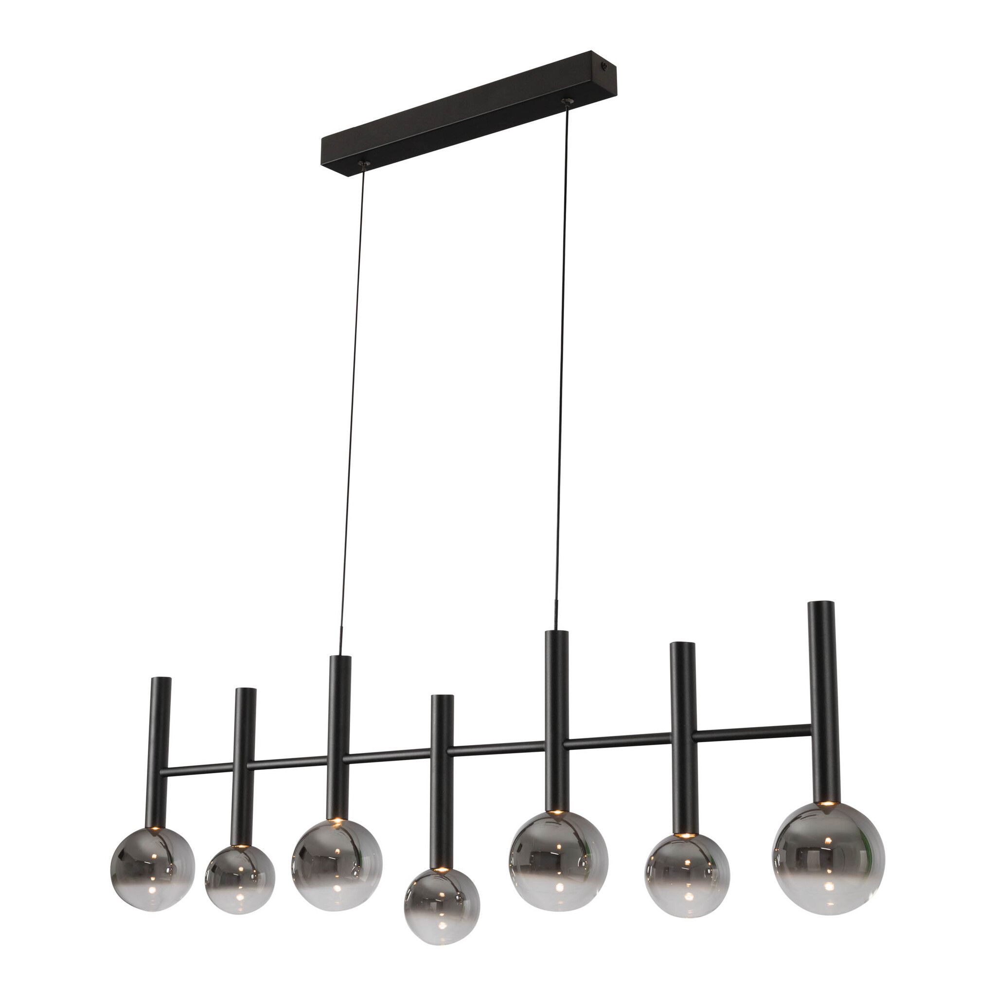 7er LED Pendelleuchte  SINGAPUR  L: 98cm schwarz - IP20, LED-Modul, Schwarz