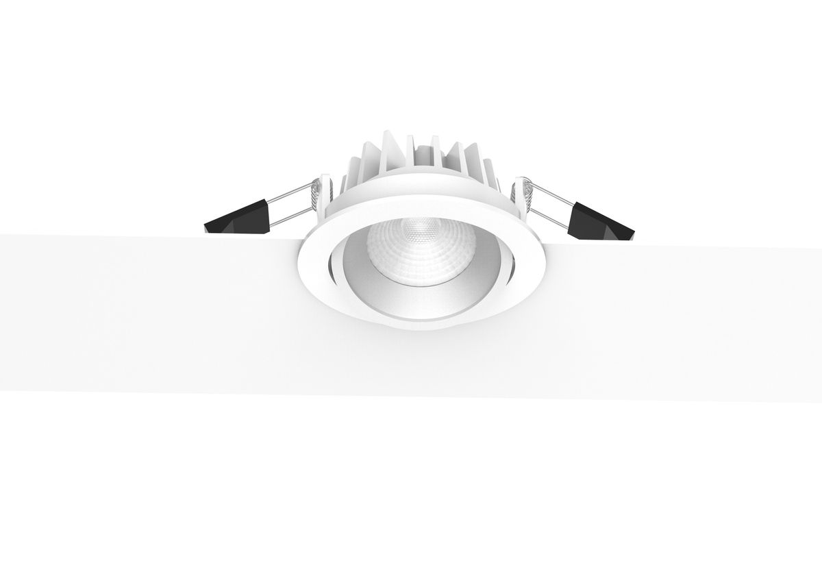 Spot encastré à LED CL102A - 8W, 680lm, 3000K, IP40, CRI 80, 36°, chrome-matt, dimmbar, D=90mm, H=46mm, BL=80mm