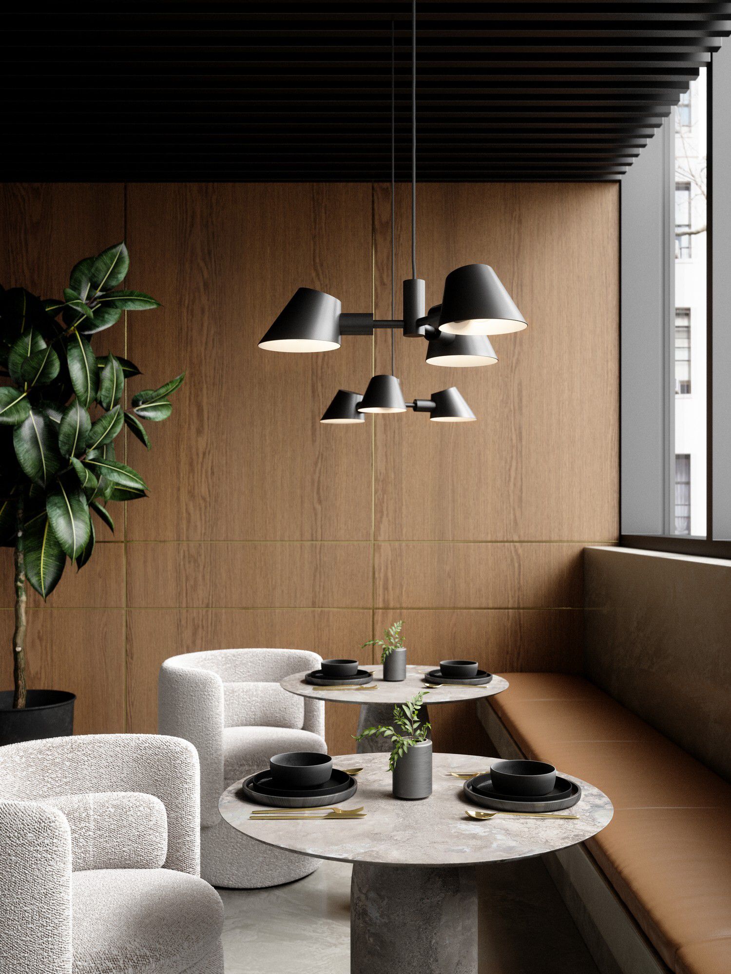 Stay , Pendelleuchte, Schwarz - IP20, E27