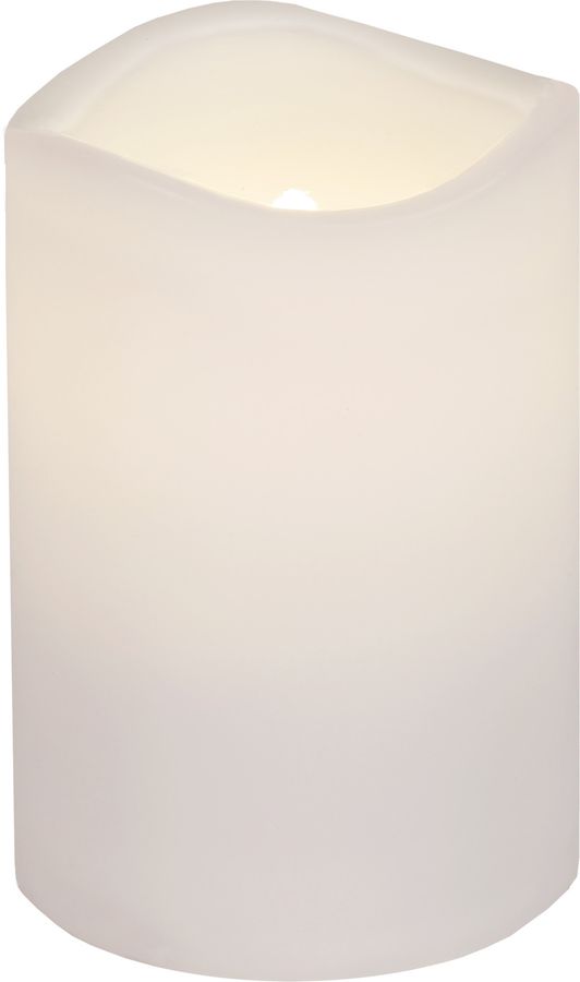 LED Pillar Kerze Paul - Outdoor, Weiss, 11.5cm Höhe, Timerfunktion