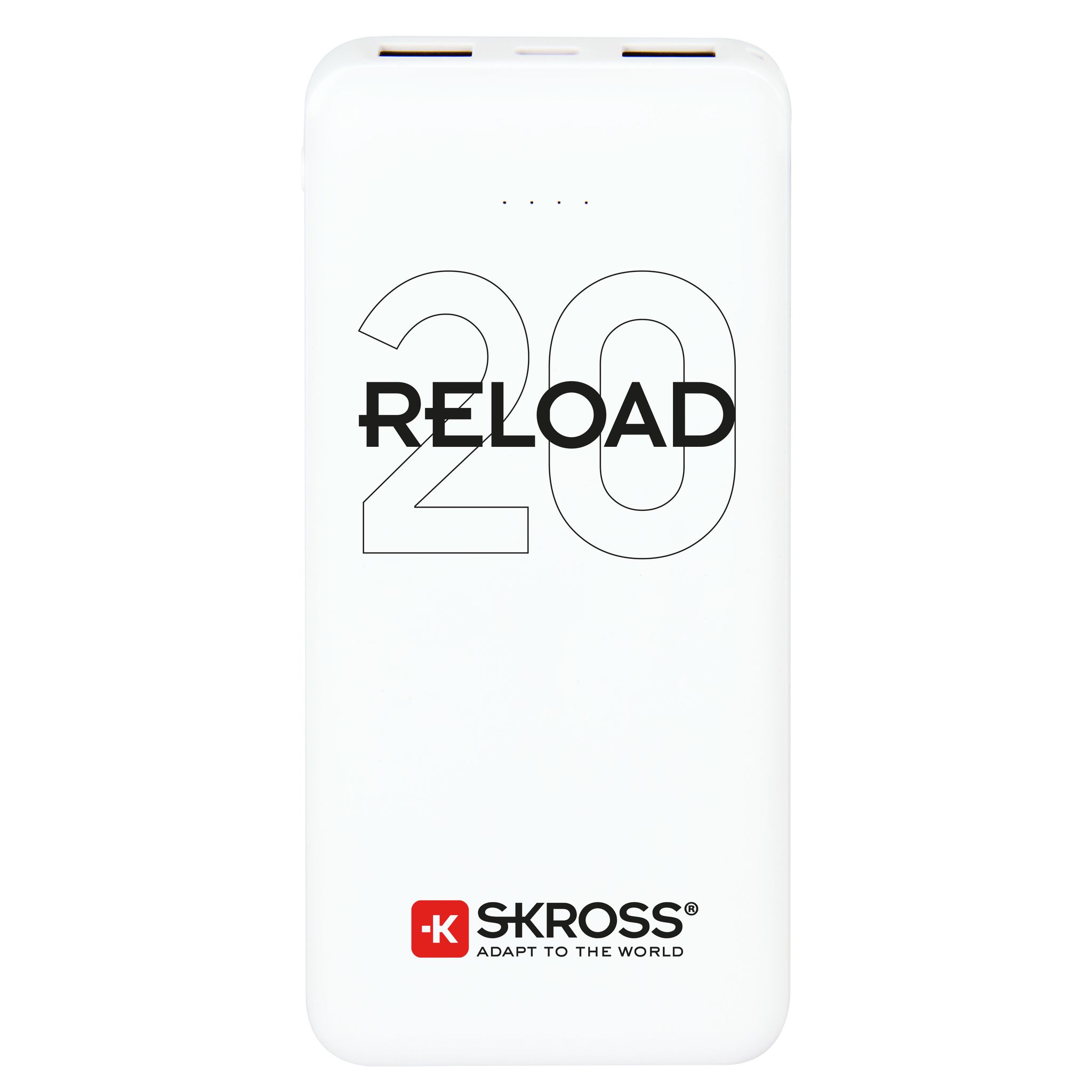 Powerbank NEW Reload 20 - Kapazität: 20000mAh, Output: 2xUSB-A, 5.0V / max. 2.4A, inkl. Micro USB Kabel, weiss
