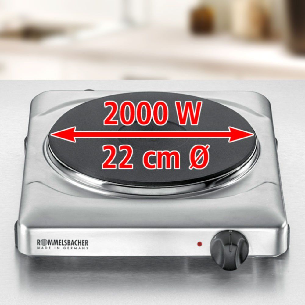 Piastra di cottura singola THS 2022/E - Einzelkochtafel , Edelstahl, 2000W