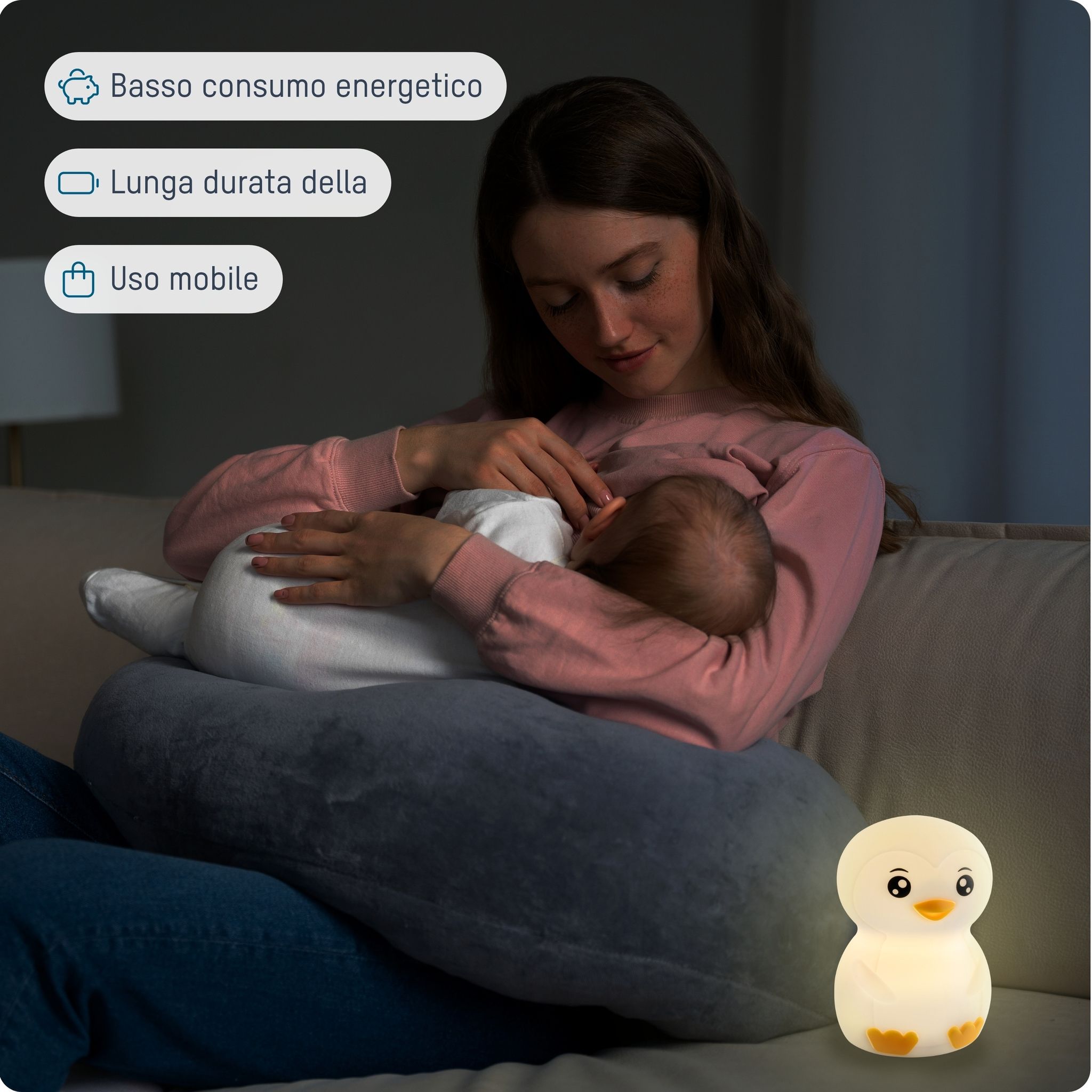 Nachtlicht Pinguin - 0.2W, IP20, USB-Ladung