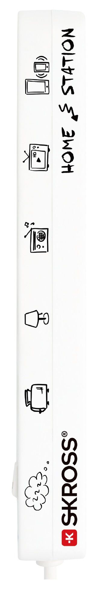 SKROSS Home Station USB-C - 1x USB-C + 1x USB-A max. 3.4A, 4xT13, Flachstecker T12 mit Lasche, 1.5m Kabel, weiss