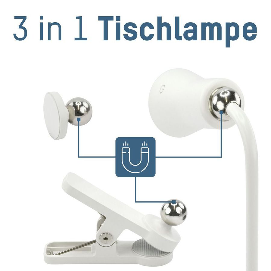 Akku Tischleuchte Touch-Light 3in1 - 2W, 150lm, Kaltweiss