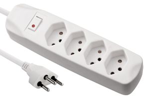 Fix-Line Steckdosenleiste 4xT13 - 4xT13, 1.5m Kabel, H05VV-F 3G1mm2, weiss, Kinderschutz