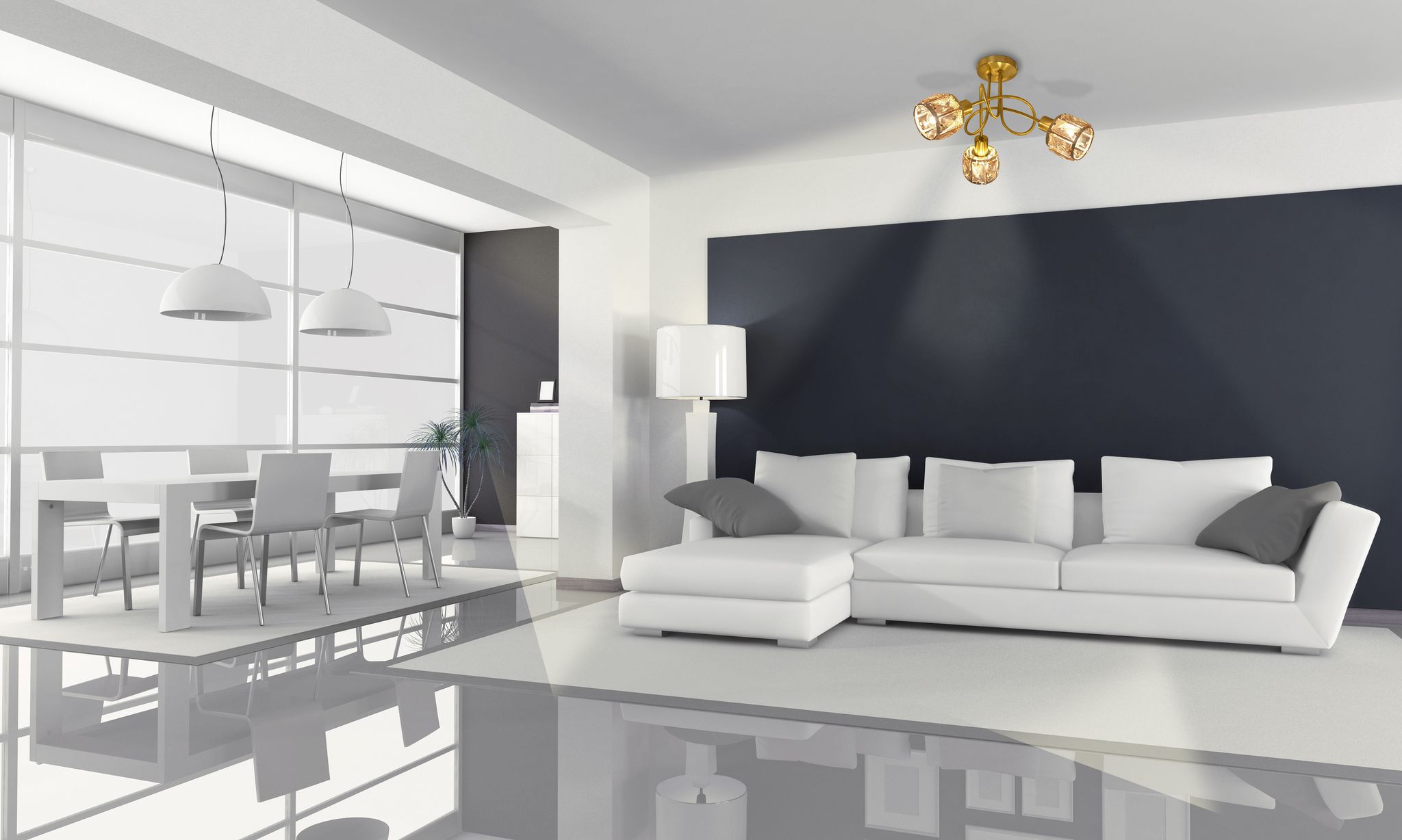 LED Deckenleuchte Josefa (3er Spot) - E14, 3x4W, 3x475lm, 3000K, IP20, gold, nicht dim., inkl. Leuchtmittel, D=380mm, H=240mm
