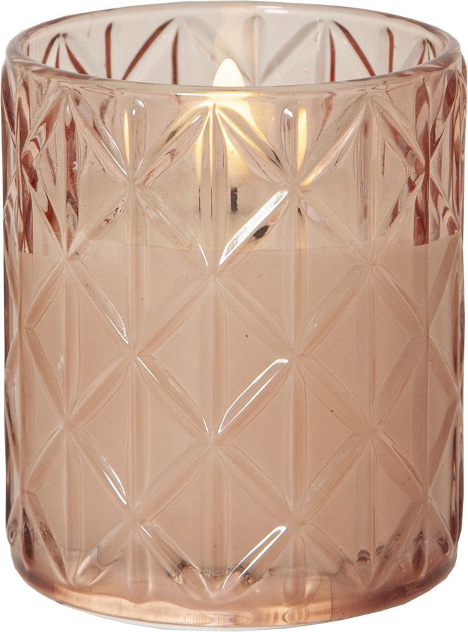 LED Kerze Flamme Romb - Indoor, Pink, 10.00 cm Höhe, Timerfunktion