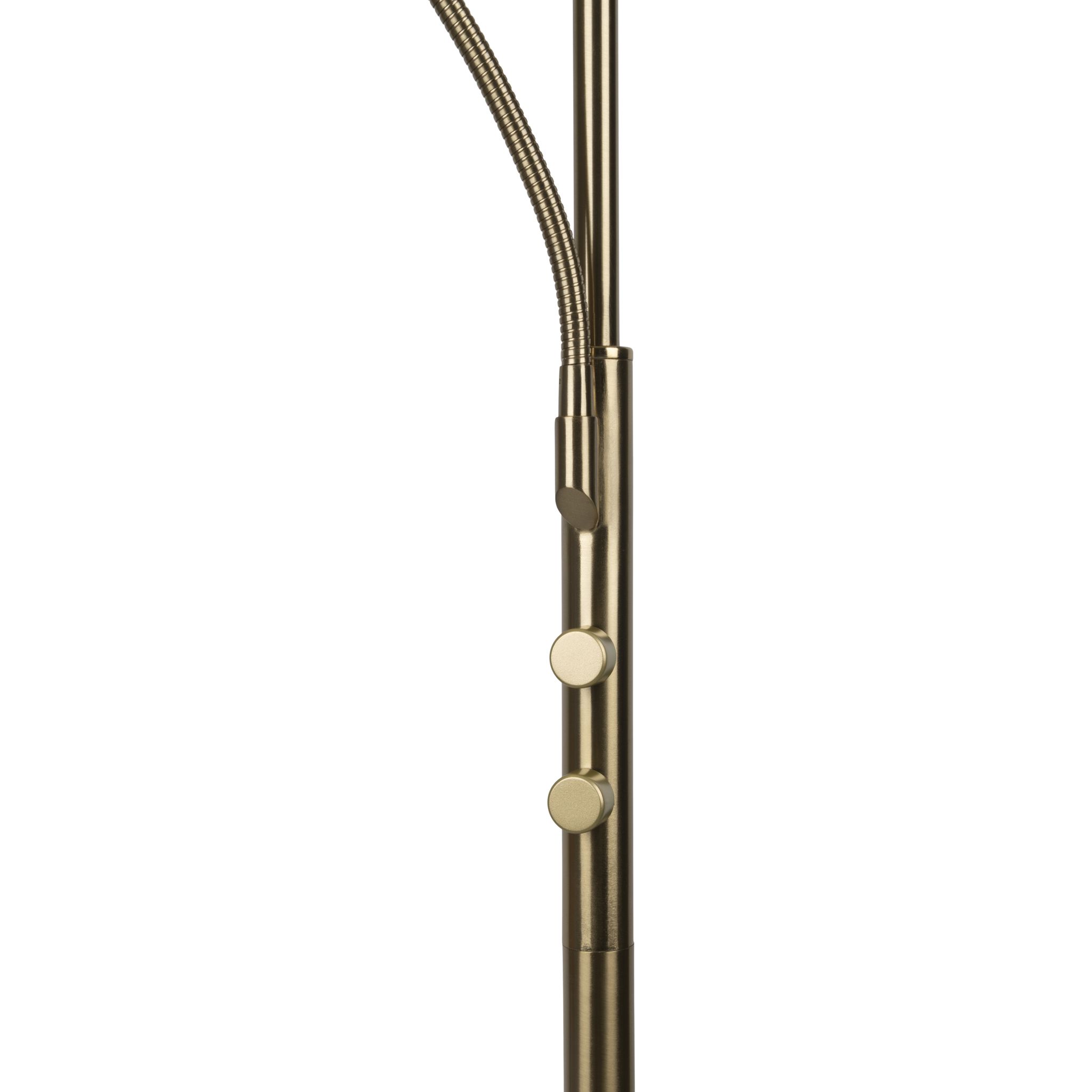 LED Stehleuchte  ROMIS  mit Lesearm H: 180cm messing matt - IP20, LED-Modul, Messingmatt