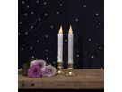 LED Dinner Kerze 2er Pack Mette - Indoor, Messing, 23cm Höhe, Timerfunktion