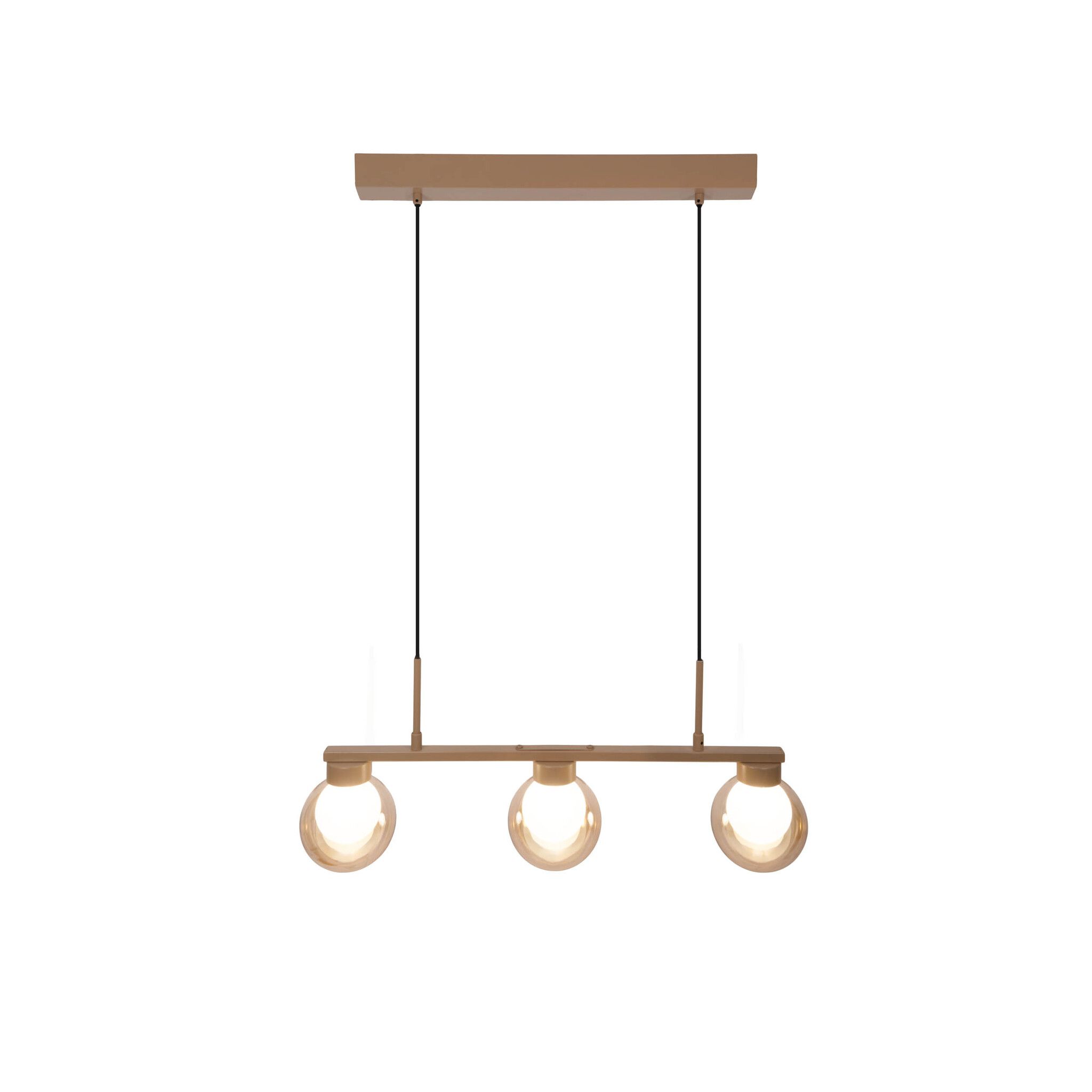 3er Pendelleuchte  DONIKA  L: 64cm - IP20, G9, Braun