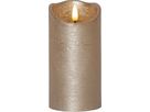 LED Pillar Kerze Flamme Rustic - Indoor, Gold, 15.00 cm Höhe,  Timerfunktion