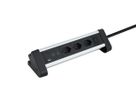 Aluminium Multipresa - 3xT13, 1x USB-C / 1x USB-A max. 3.4A / PD 20W, 3.0m Zuleitung, schwarz