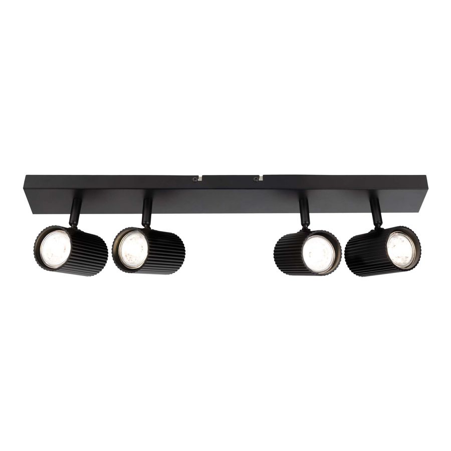 4er Spot-/Deckenleuchte  TINNIS  L: 56cm schwarz - IP20, GU10, Schwarz