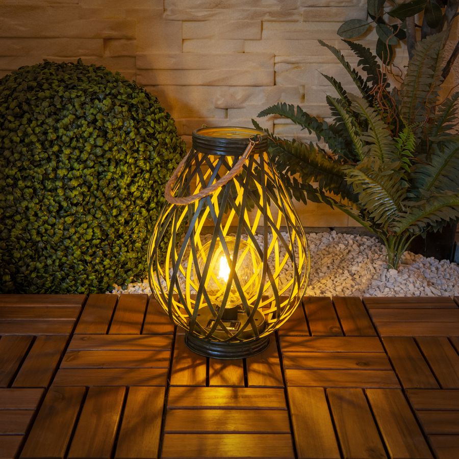 LED Deko-Solarleuchte h: 31cm grüngold - LED Deko-Solarleuchte h: 31cm grüngold