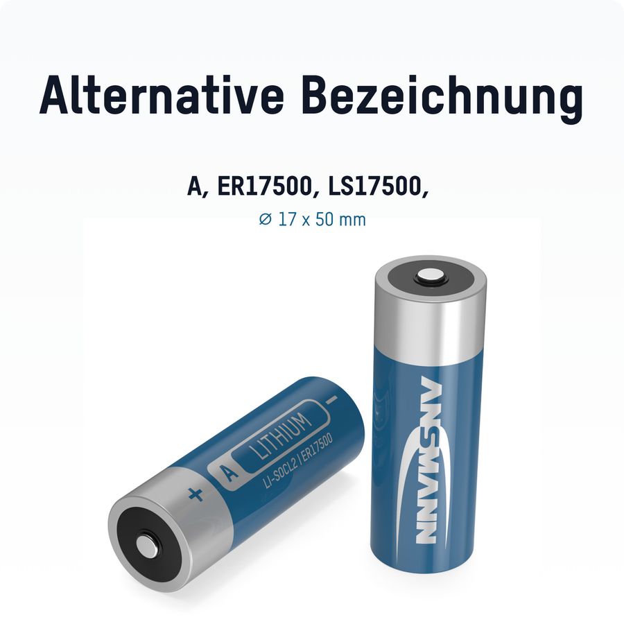 Lithium-Thionylchlorid Batterie ER17500 / A - 3.6V, 3600mAh