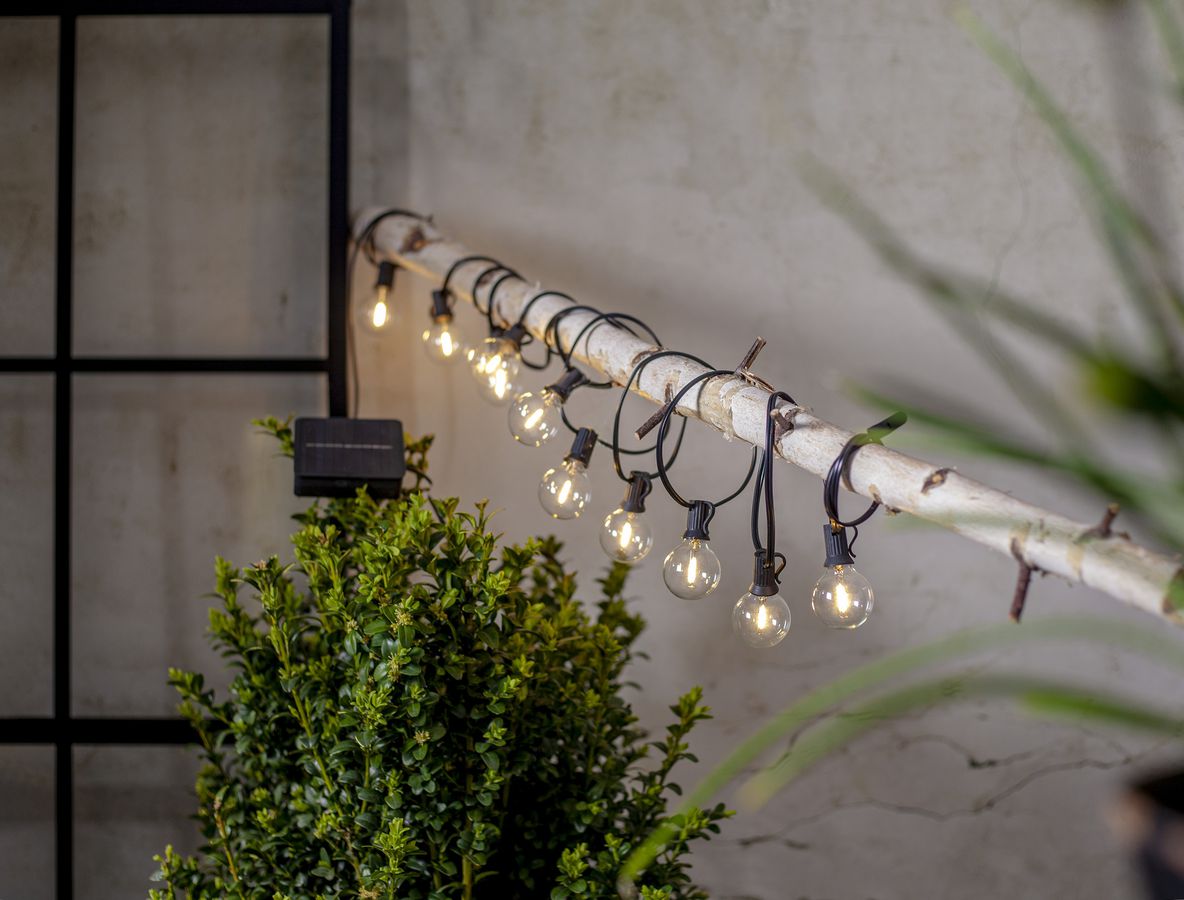 Solar Lichterkette Globe Mini - Indoor, Outdoor, Warmweiss, Schwarz