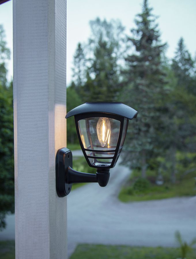 Solar Wand Laterne Felix - Schwarz, Lichtfarbe Warmweiss