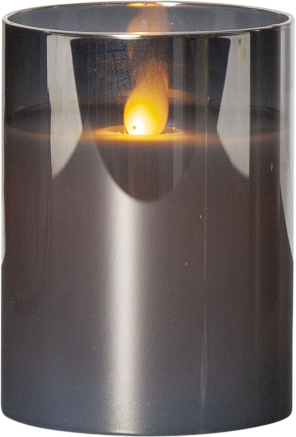 LED Pillar Kerze M-Twinkle - Indoor, Schwarz, 10cm Höhe, Timerfunktion