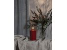 LED Pillar Kerze Flamme - Indoor, Rot, 15cm Höhe, Timerfunktion