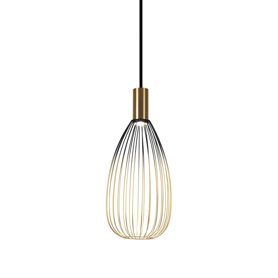 3er Pendelleuchte  WIRELLA  L: 48cm schwarz/gold - IP20, GU10, Schwarz-Gold