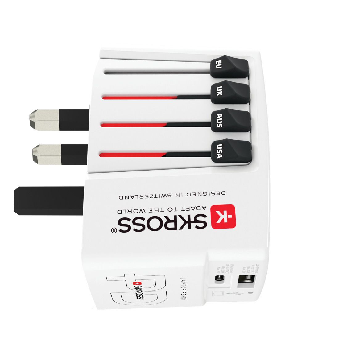 World USB Charger AC45PD - Schuko, 2-Pol EU, IT, UK, BRA, USA/Japan, AUS/China, 1xUSB-A 20W, 1x USB-C 45W PD