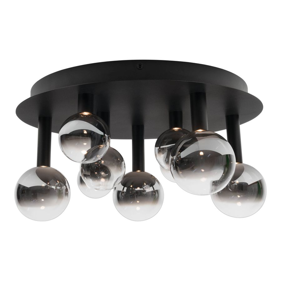 9er LED Deckenleuchte  SINGAPUR  : 45cm schwarz - IP20, LED-Modul, Schwarz