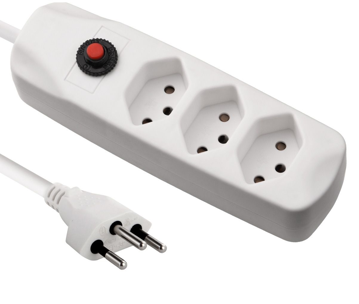 Fix Line Multiprise - 3xT13, 1.5m Kabel, H05VV-F 3G1mm2, weiss, Kinderschutz