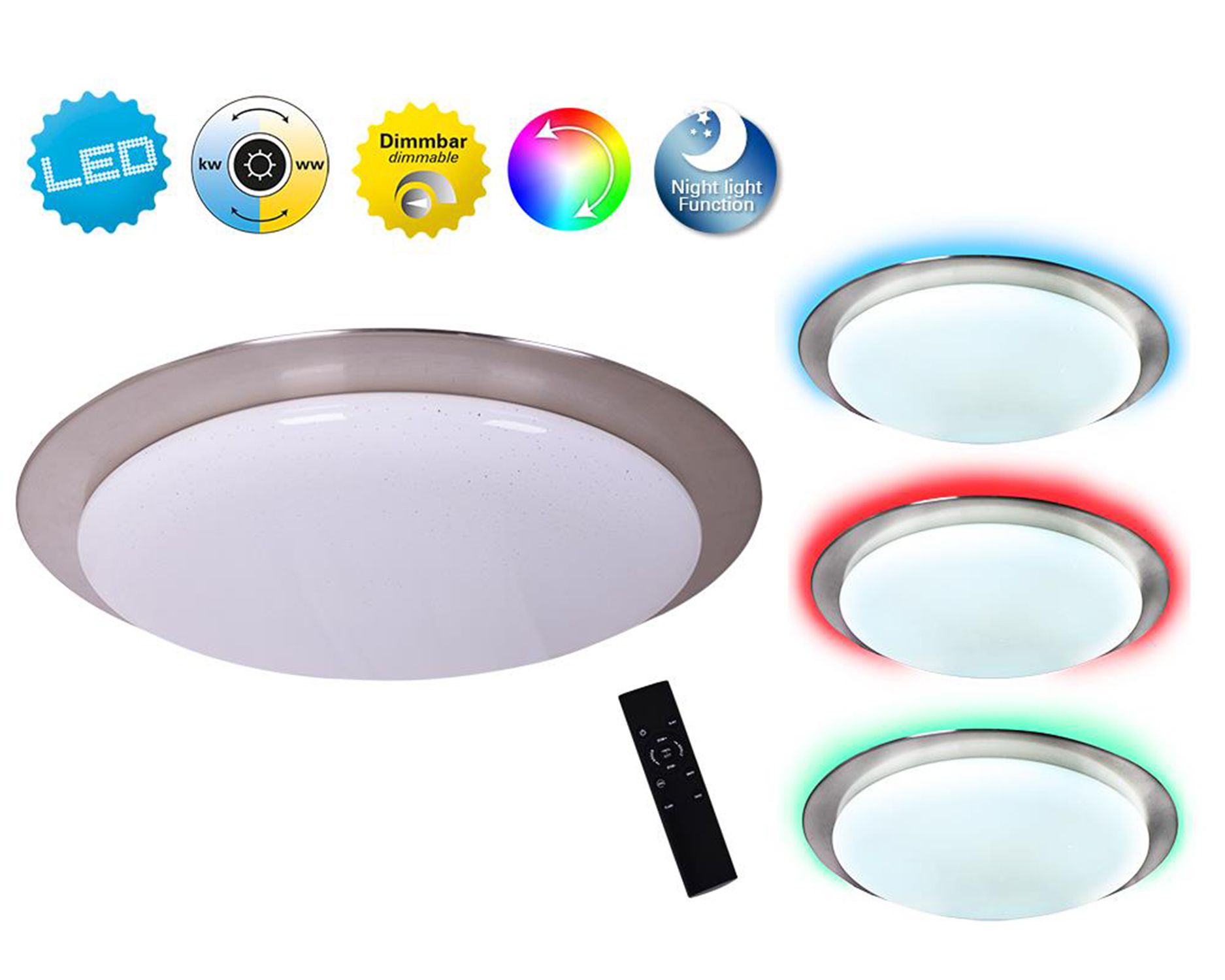 LED Deckenleuchte Triest d: 58,5cm - LED fest verbaut, 2700-6000K, RGBW