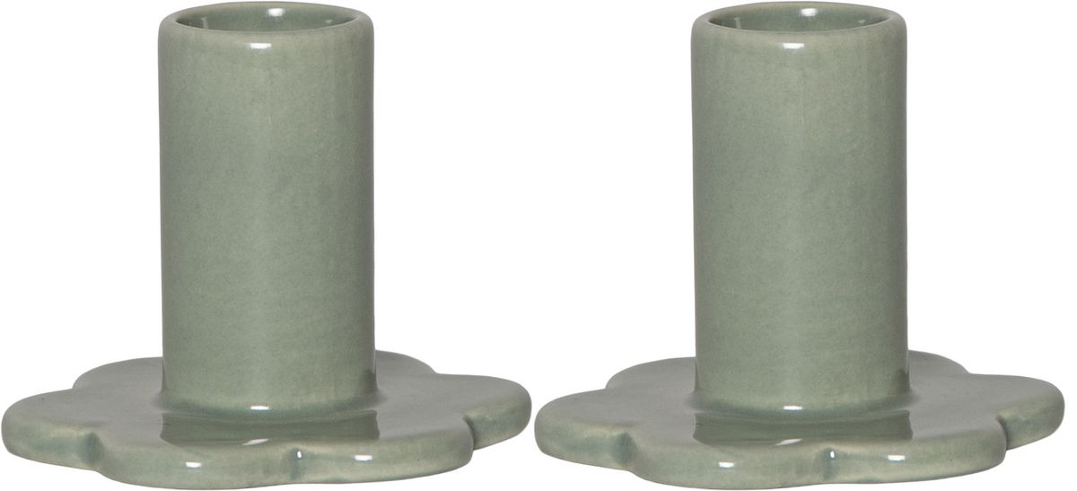 Kerzenhalter 2-p Bloom - Indoor, Grün, 6.00cm Höhe