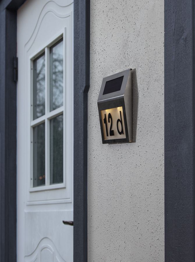 Solar Wand Laterne Wally - Silber, Lichtfarbe Warmweiss