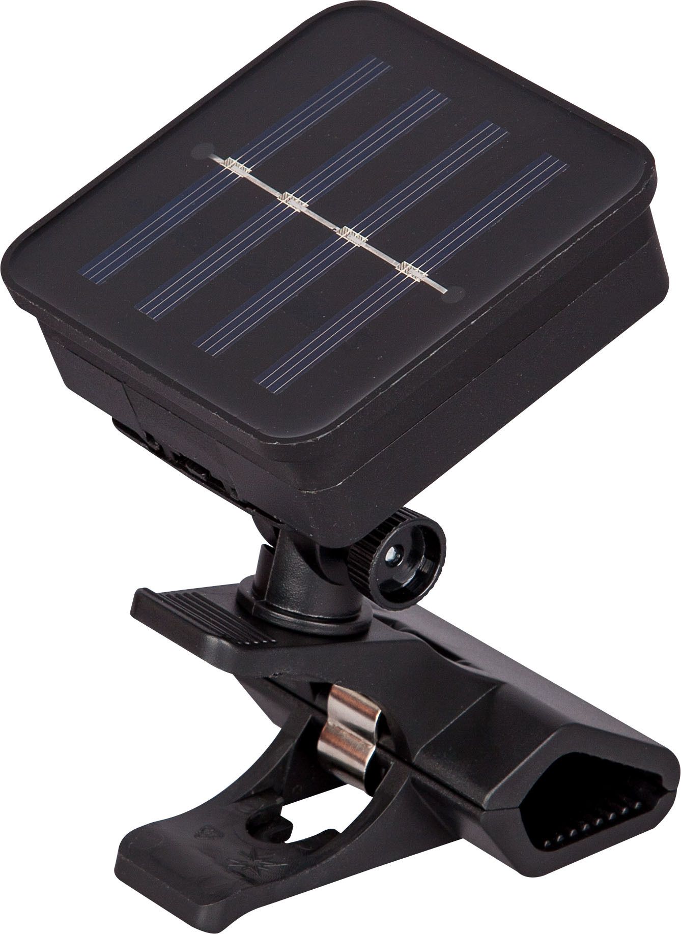 Solar Lichterkette Antares Balcony - AKKU 1x1.2V 400mAh, 2100K , IP44, Kunststoff, Solarpanel mit Drehclip und Spike , L=4100mm, D=80mm