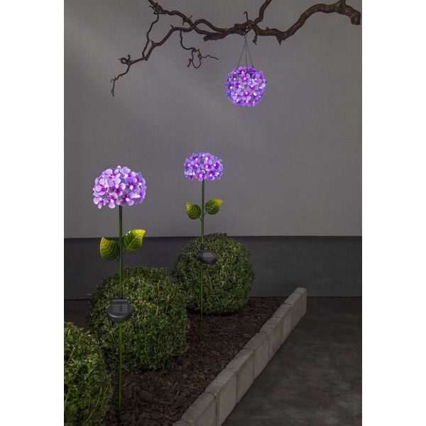 Solar Gartenstock Hortensia - Pink, Lichtfarbe Kaltweiss