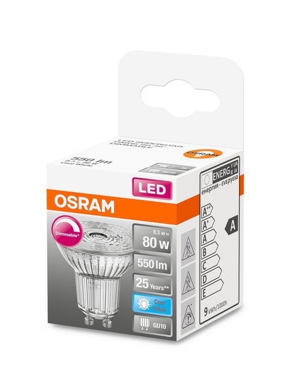 LED Leuchtmittel SUPERSTAR PAR16 80 36 ° 8.3 W/4000 K GU10 - GU10, 550lm, 4000K, 8.3W, 230V