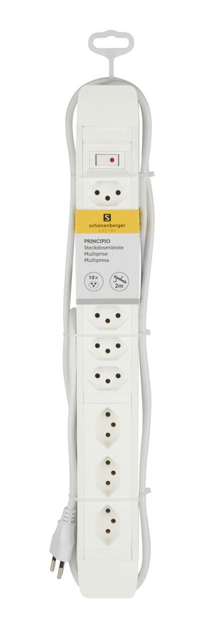 PRINCIPIO 3xH/7xV - 10x T13 (3x horizontal / 7x vertikal), 2.0m Kabellänge, Schalter, weiss