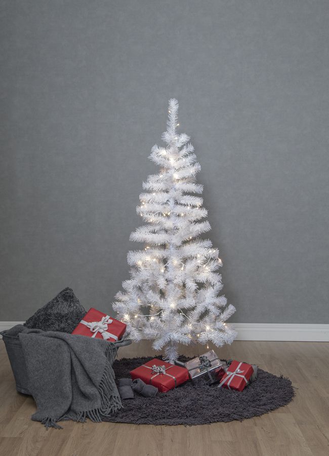 Weihnachtsbaum mit LEDAlvik - Weiss, 80LED, 150cm Höhe
