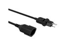 Verlängerungskabel MOVE - 1m T12/T13, schwarz, H05VV-F 3G1.0mm2 mit dreh- und klappbarem Stecker 270° / 180°