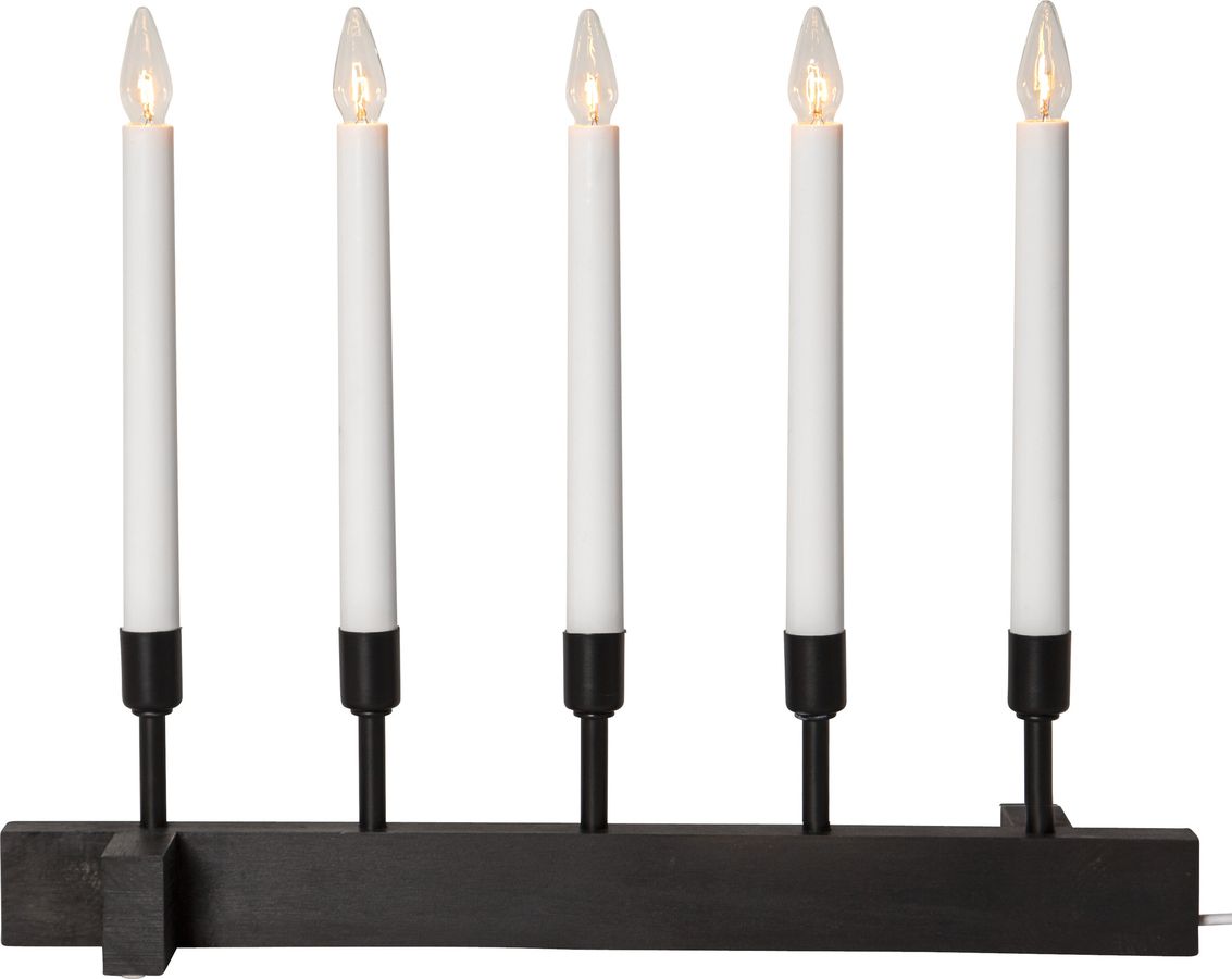 Kerzenleuchter Vind - IP20, Schwarz, Kaltweiss